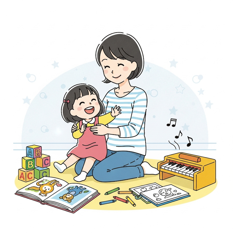 喜んでいる女の子