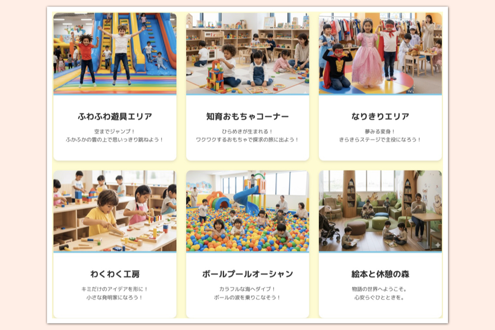 遊びのエリア紹介
